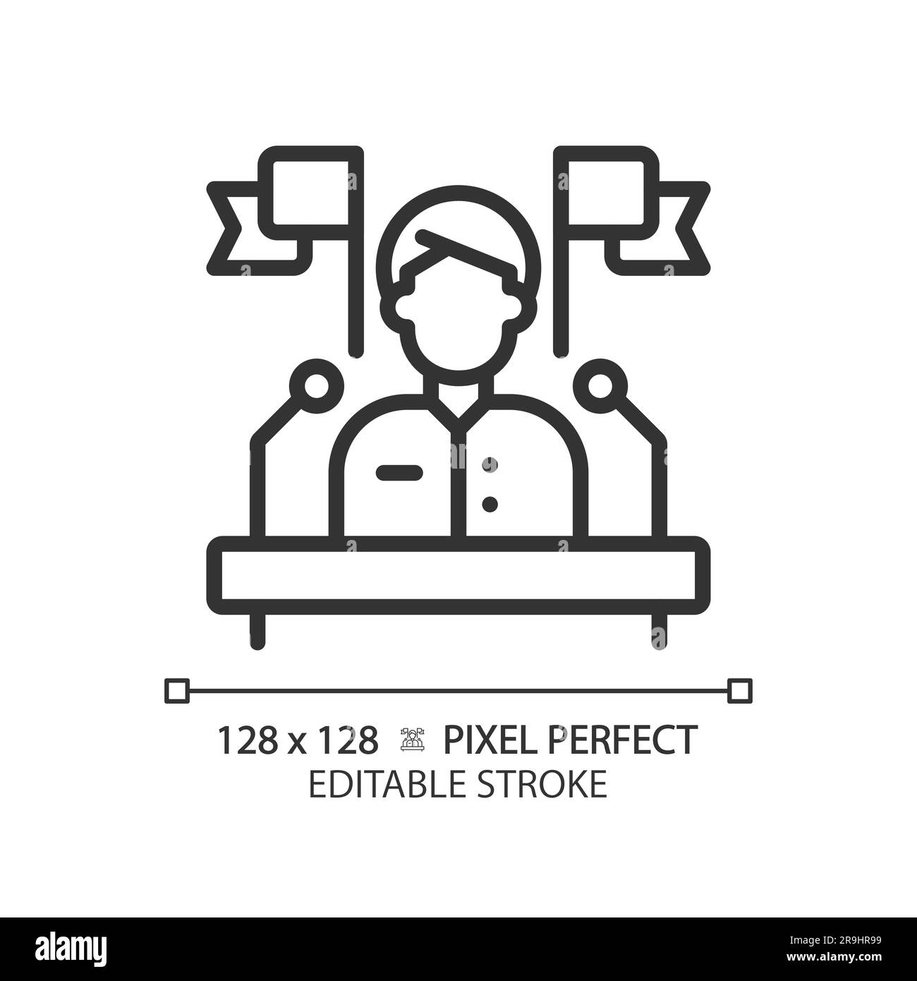 Pixel perfect thin line icon of election candidate Stock Vector Image ...
