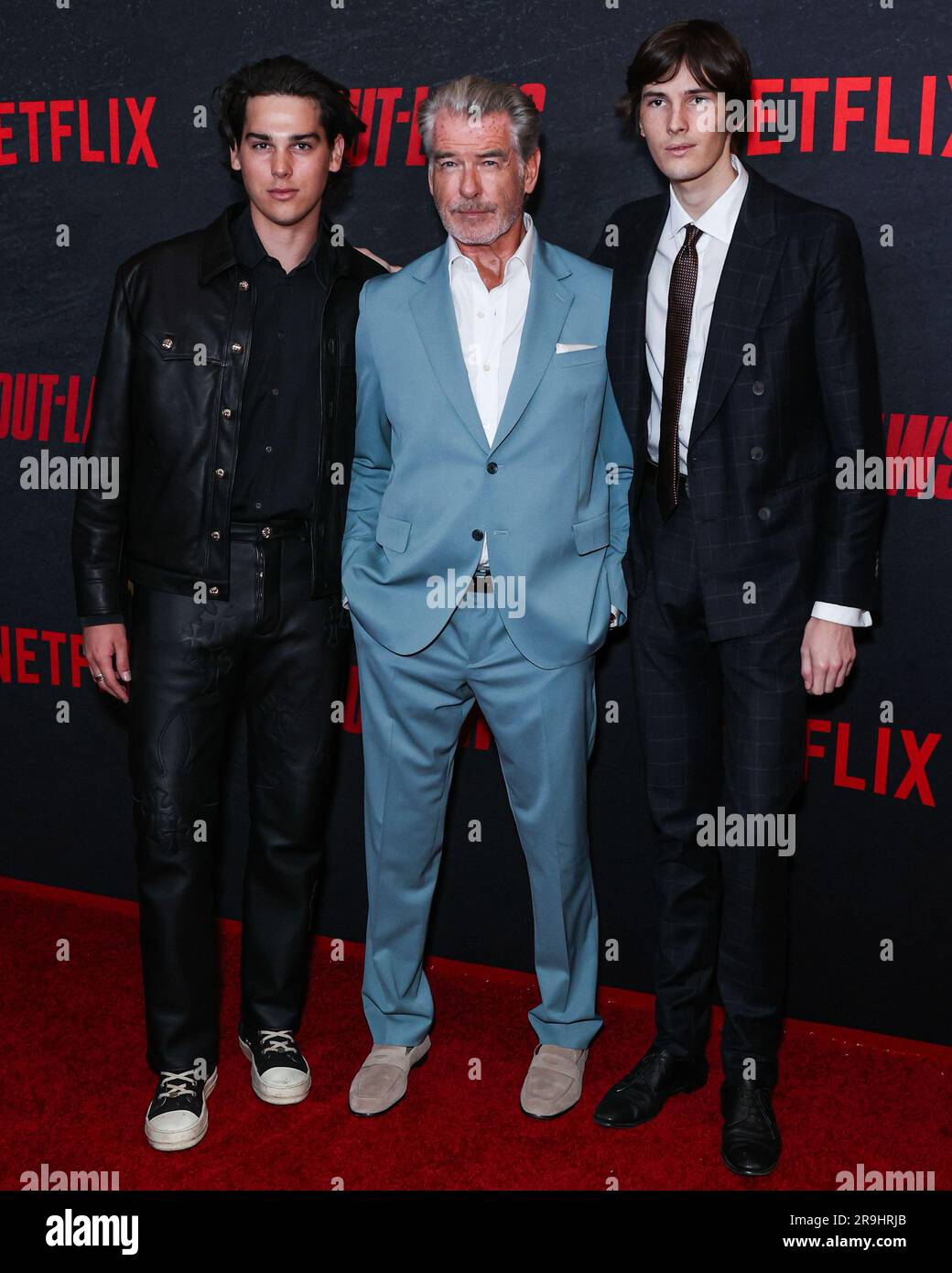 Pierce Brosnan Attends 'The Out-Laws' Premiere with His Two Sons