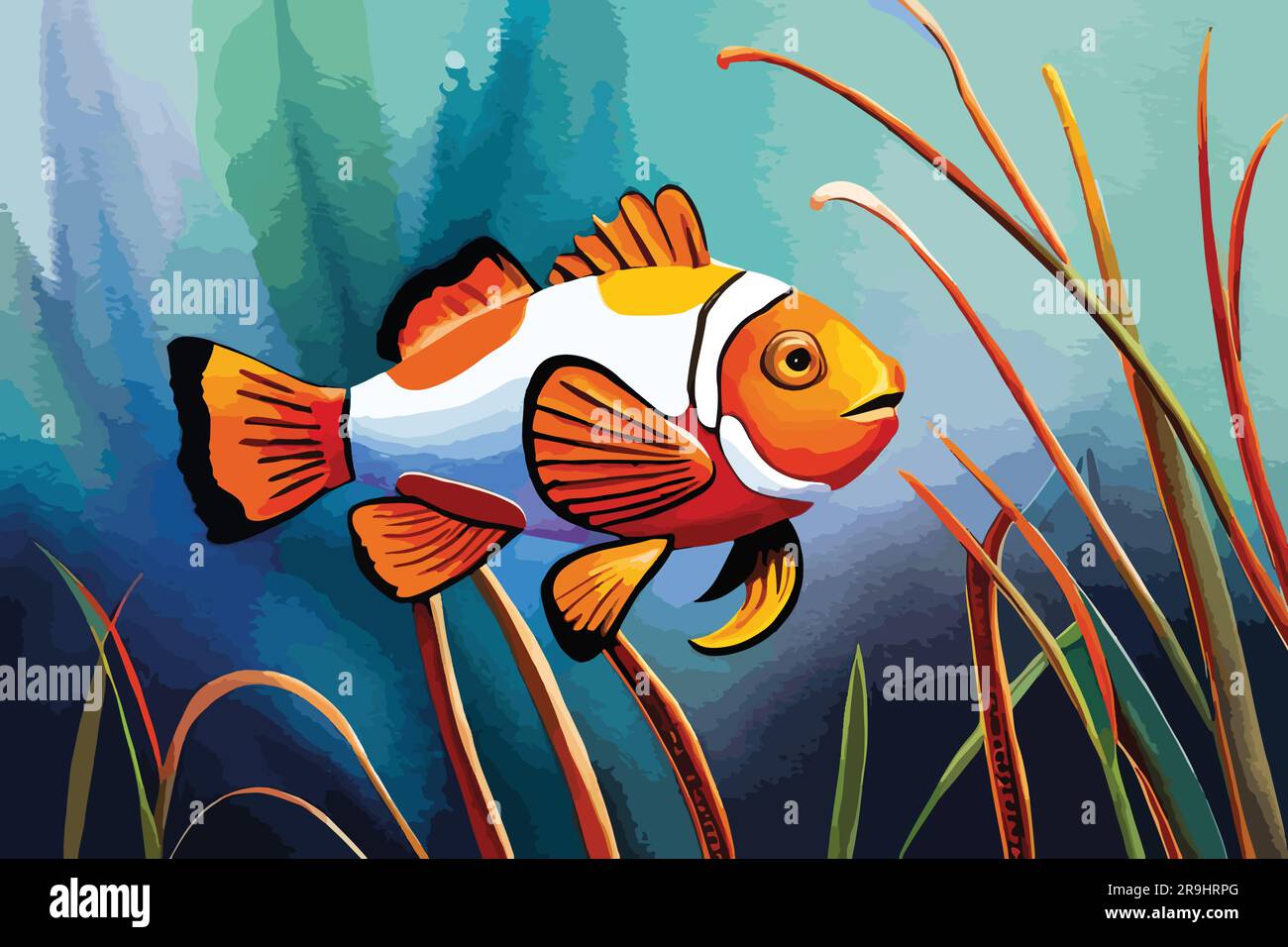 Clownfish watercolor art and illustration Stock Vector Image & Art - Alamy