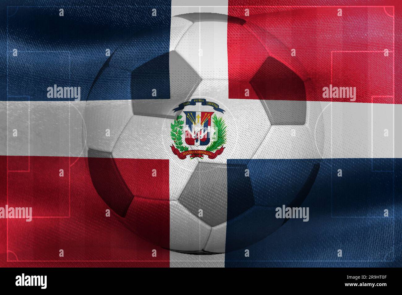 The flag of the Dominican Republic with a soccer ball Stock Photo - Alamy
