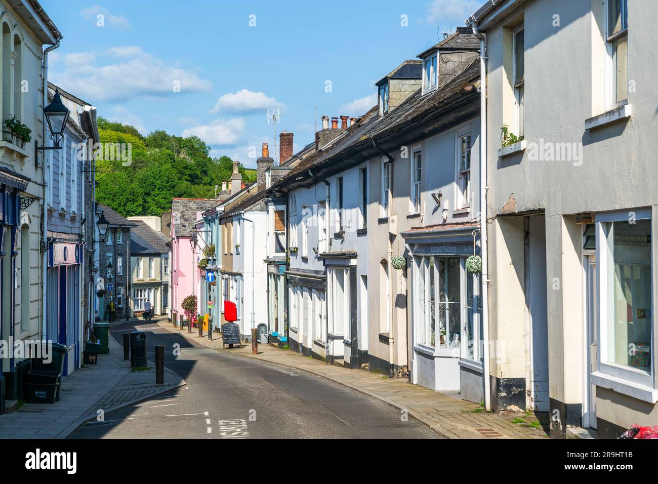 Shops in town centre of Buckfastleigh, south Devon, England, UK Stock