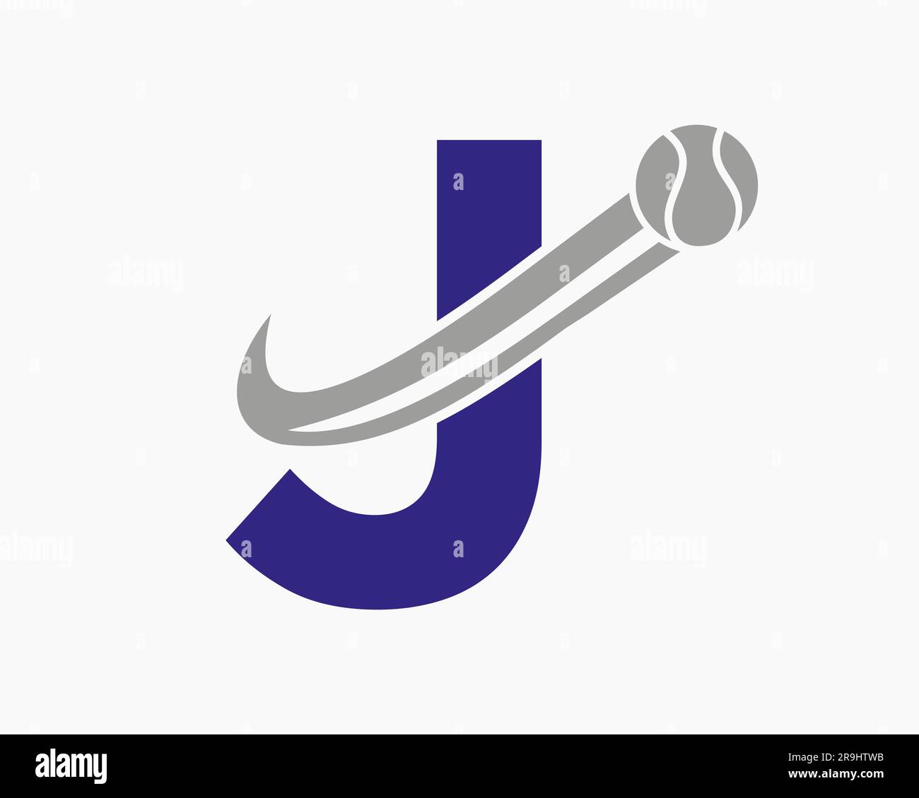 Letter J Tennis Club Logo Design Template. Tennis Sport Academy, Club Logo Stock Vector