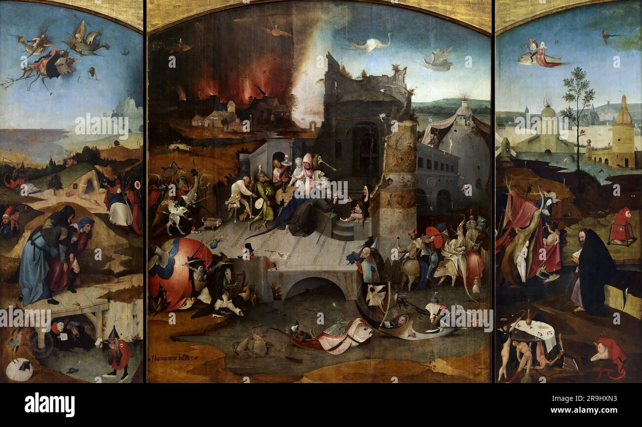 Hieronymus Bosch – Temptation of Saint Anthony (workshop Stock Photo ...