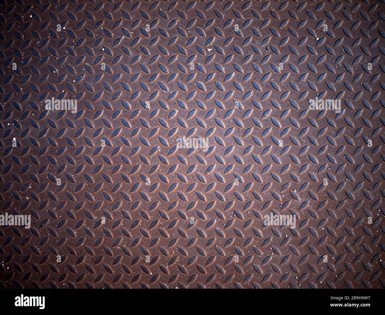 Metal Floor Plate With Diamond Pattern.Black metal background or black