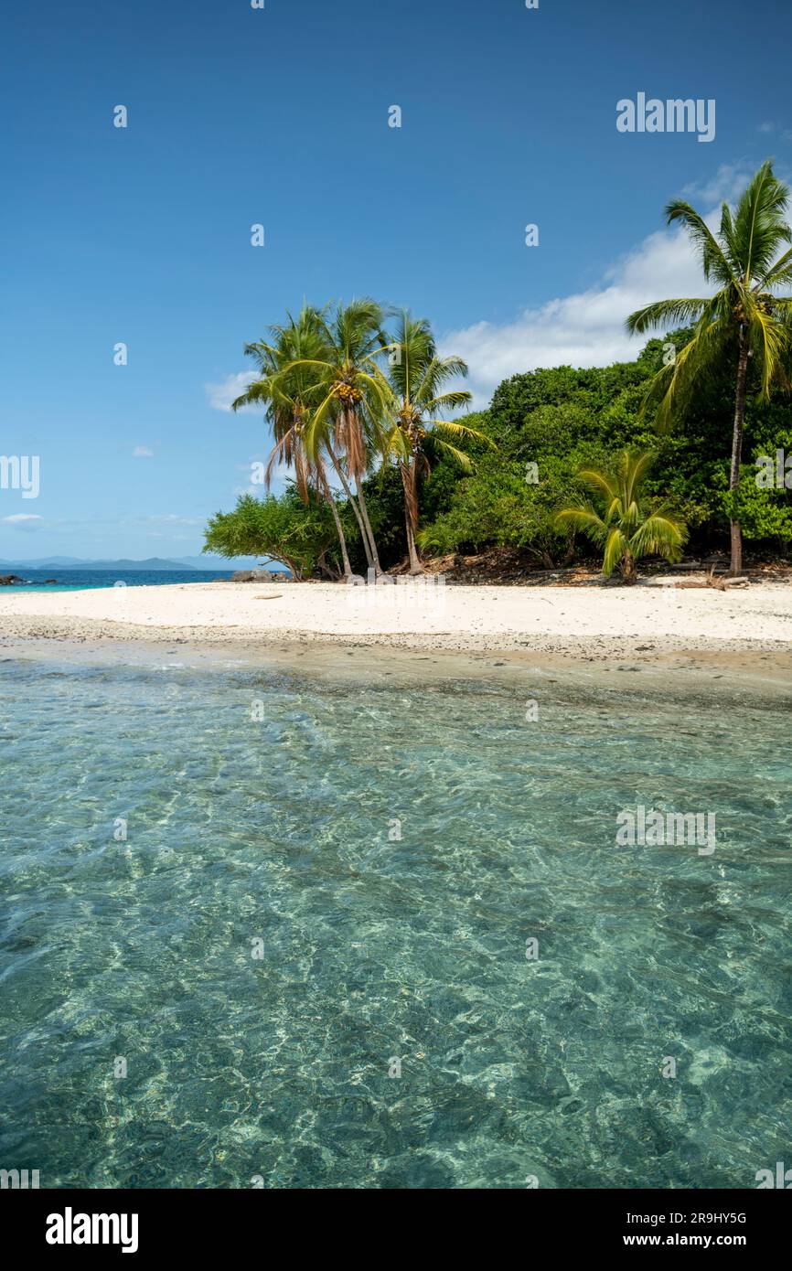 Summer beach and sea with clear sky background, Coiba island, Panama - stock photo Stock Photo