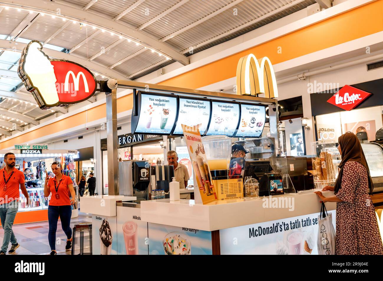 17 August 2022, Antalya, Turkey Entrance to the McDonalds fastfood