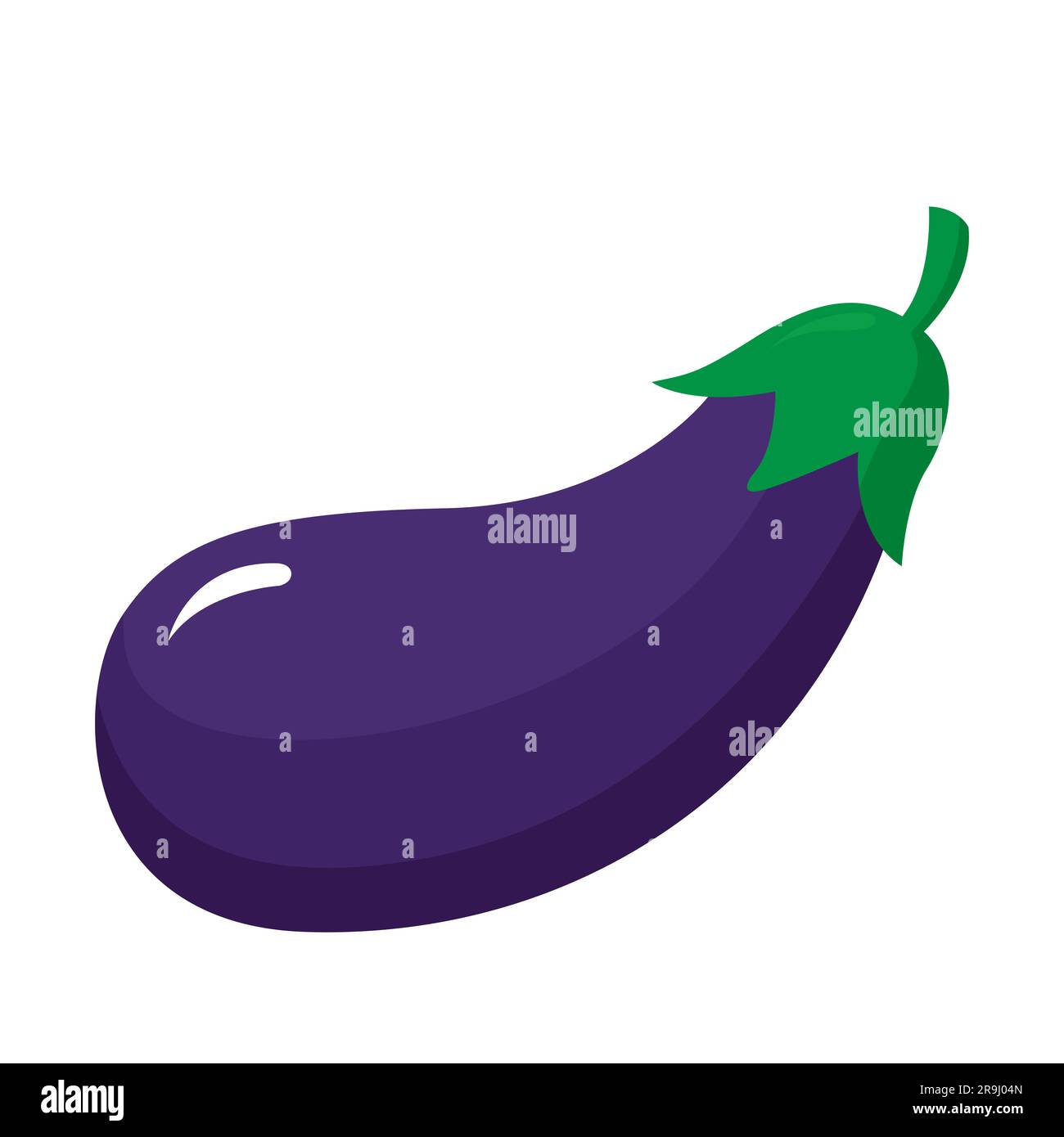 Eggplant outline icon vegetable vector illustration isolated on white