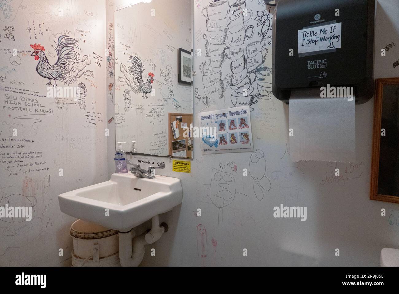 The interior of the quirky bathroom at the Freight House Cafe in ...