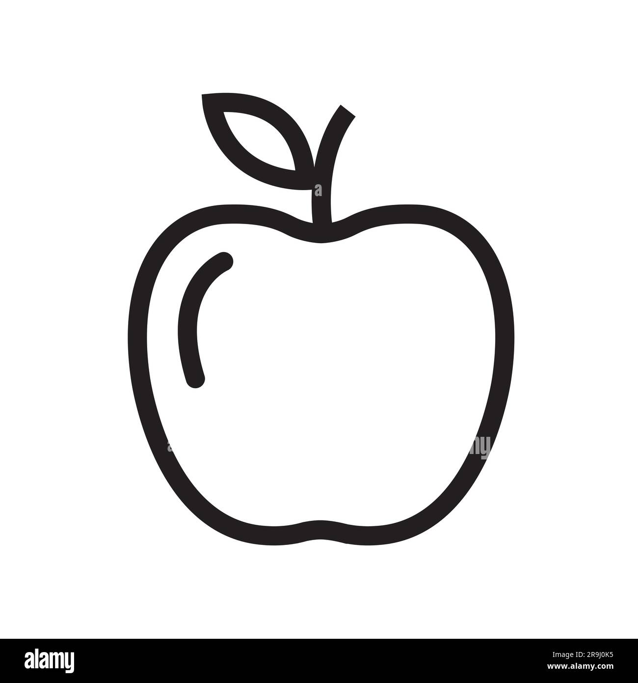 Apple icon line art style isolated on white background vector ...
