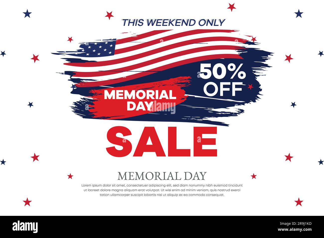 memorial day sale web banner. happy memorial day holiday sale post ...