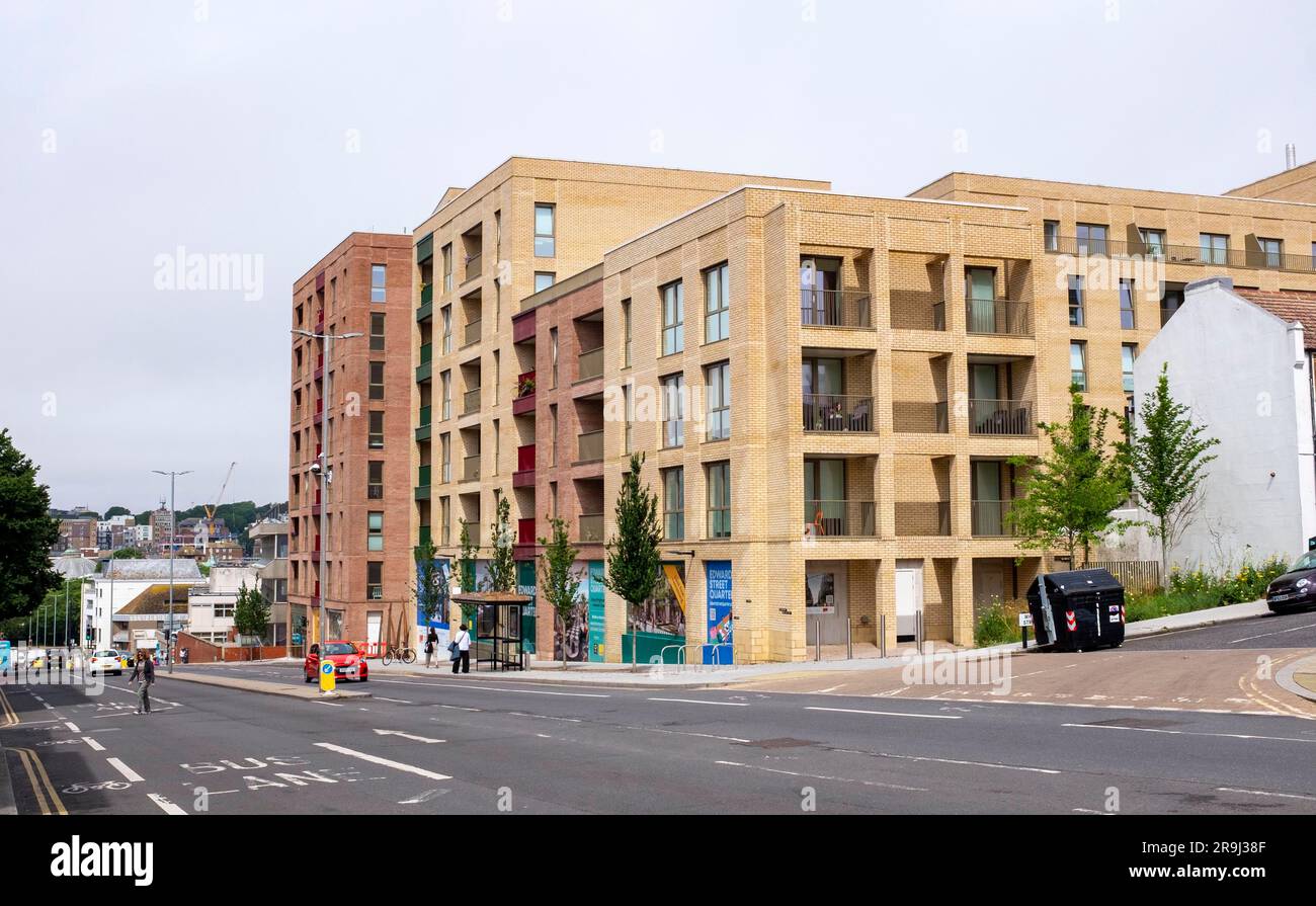 The recently built Edward Street Quarter in Brighton , a mixture of business premises and homes UK Stock Photo