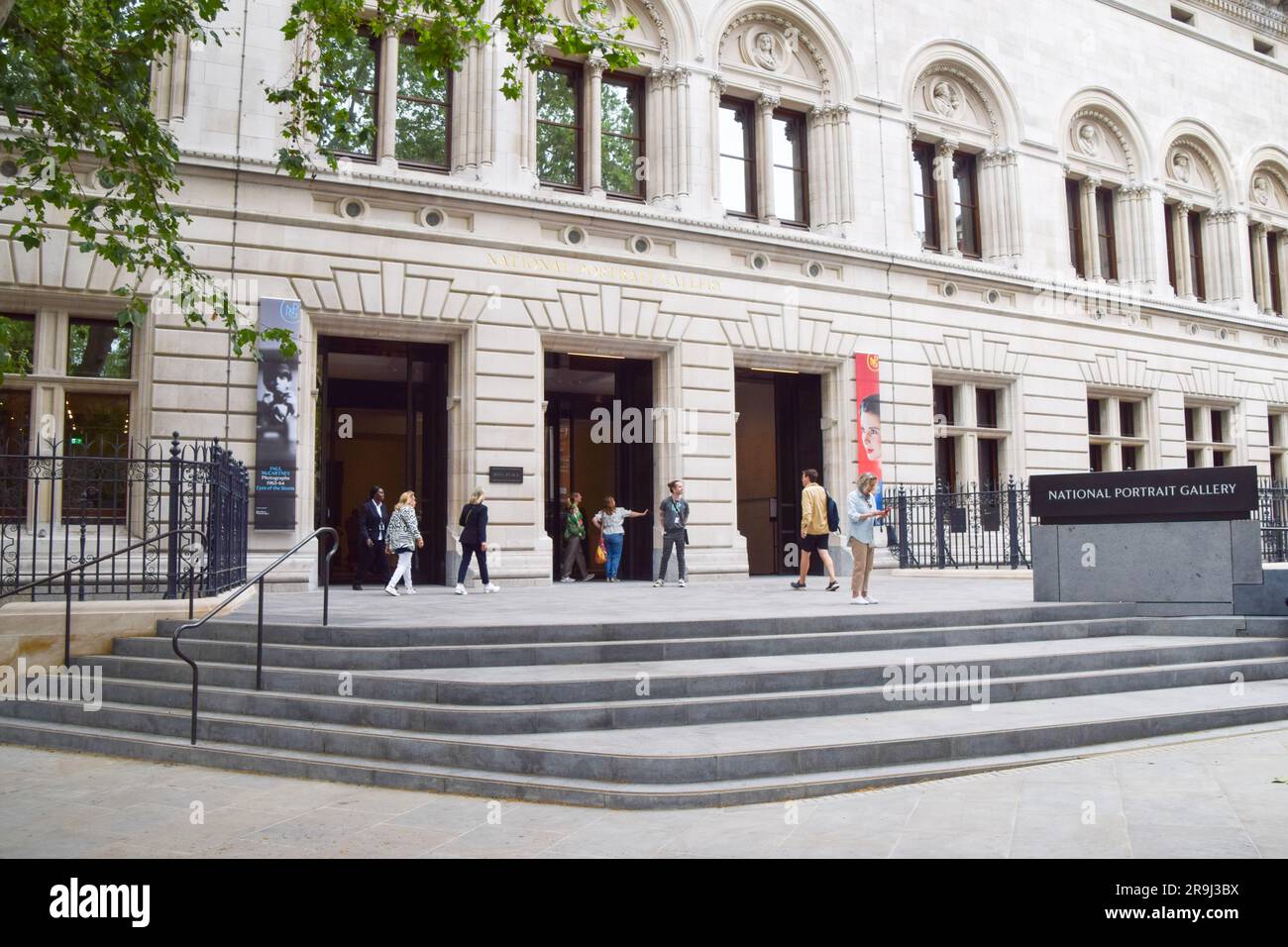 London, UK - 27th June 2023: Renovated entrance to the National