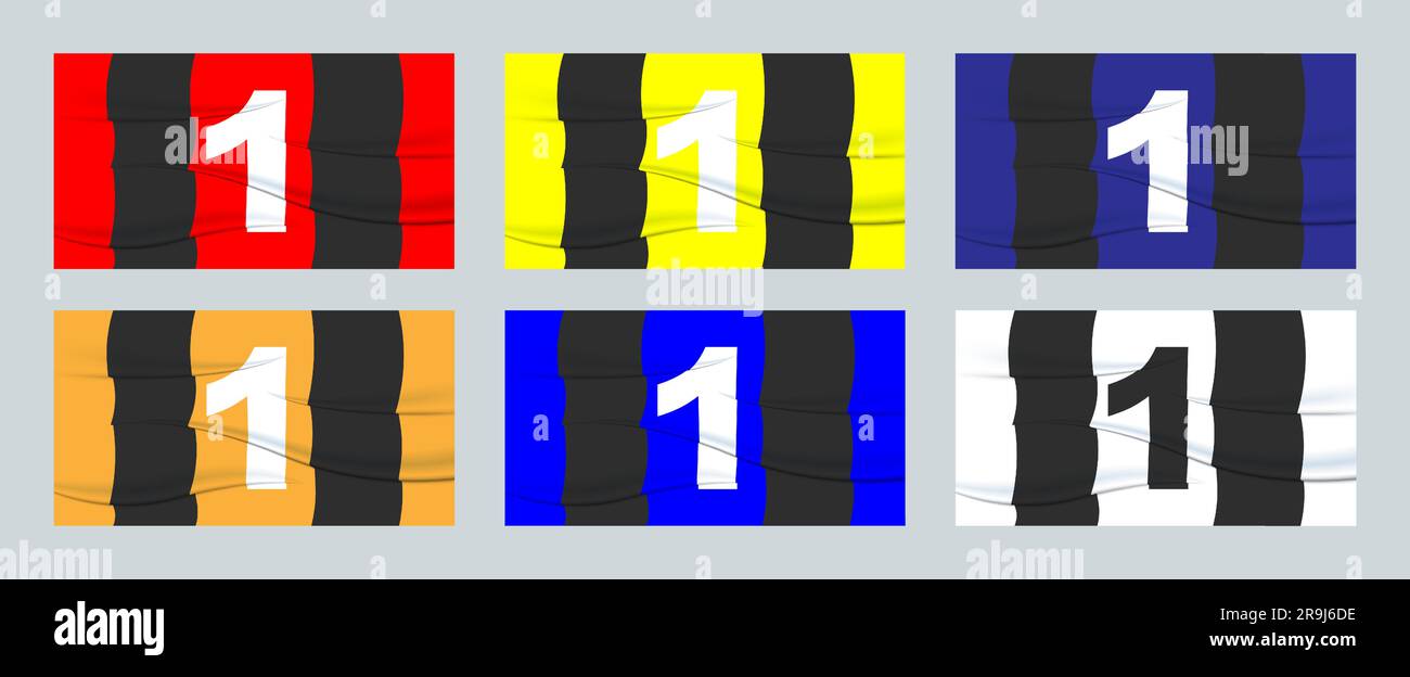 Set footballer's number on a football jersey. 1 Numbered print. Sports