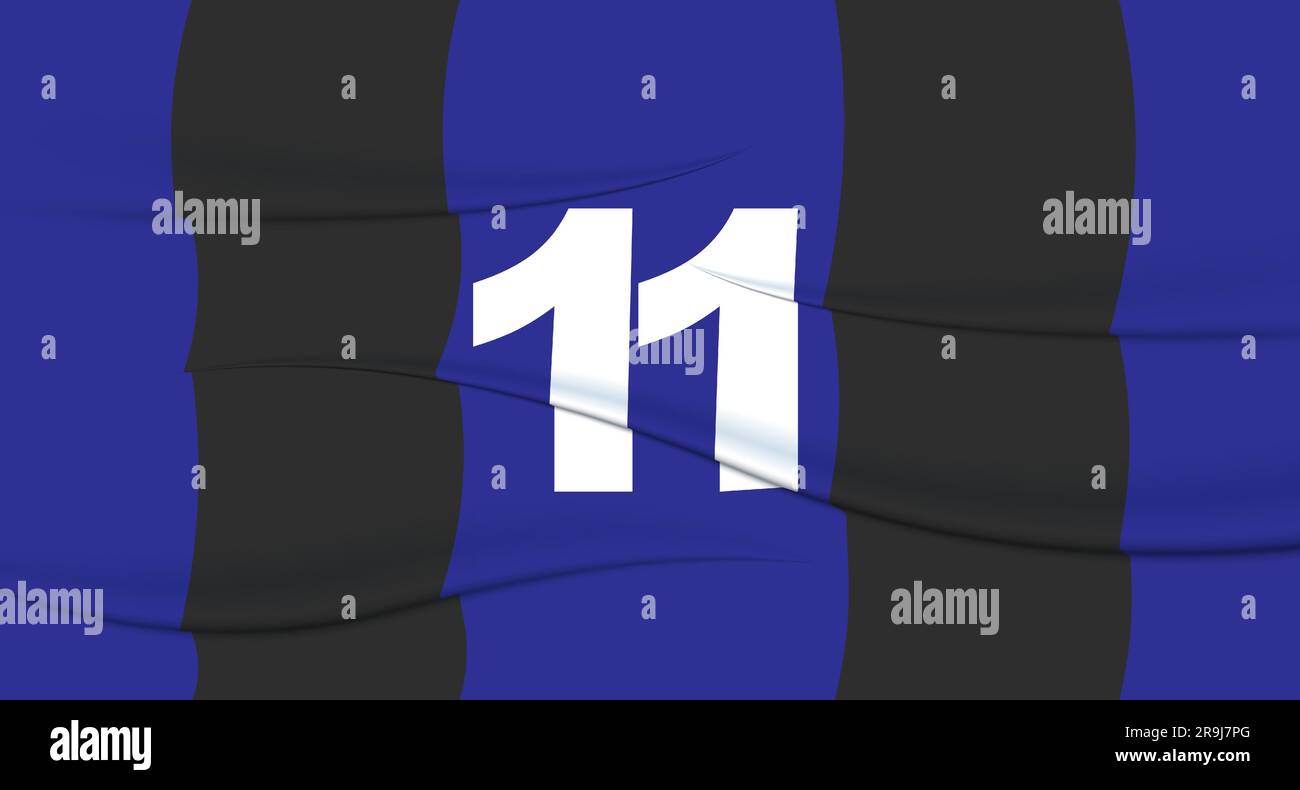 Blue footballer's number on a football jersey. 11 Numbered print. Sports  tshirt jersey. Sports, olympiad, euro 2024, gold cup, world championship  Stock Vector Image & Art - Alamy