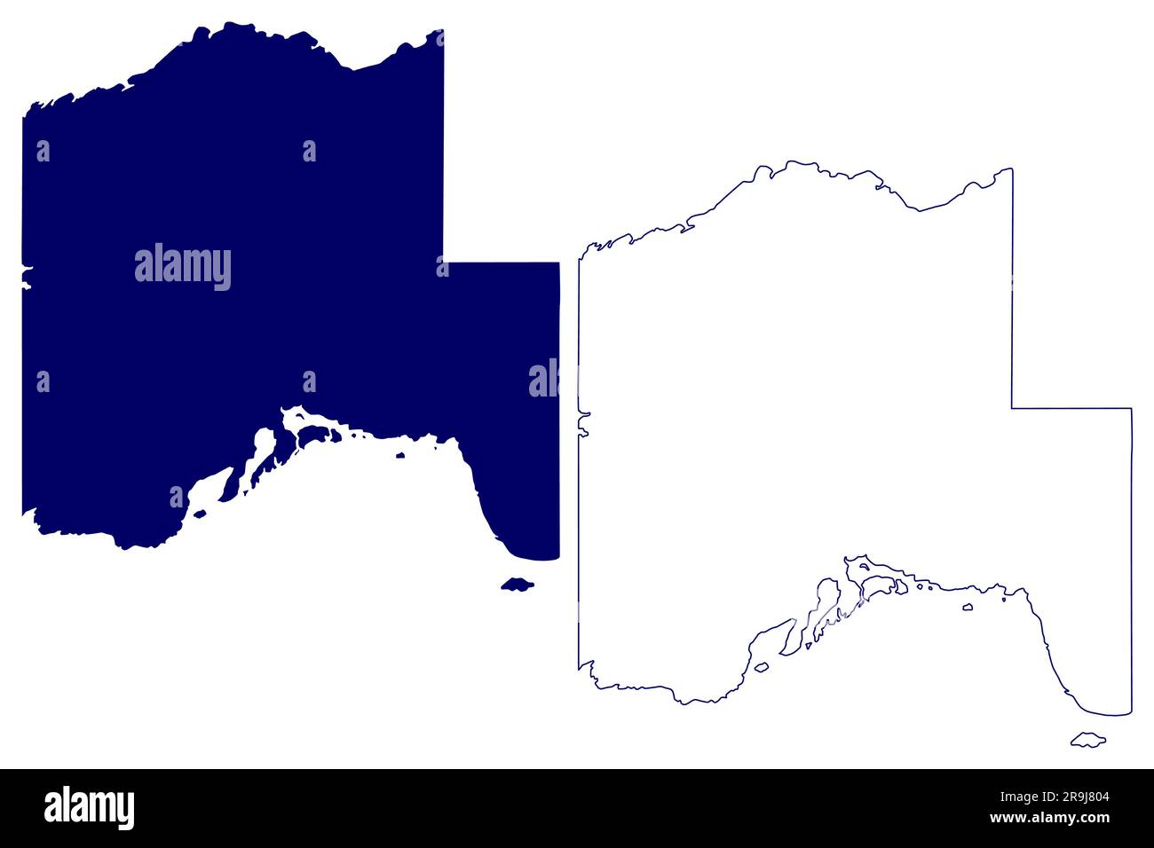 Thunder Bay District (Canada, Ontario Province, North America) map vector illustration, scribble sketch Thunder Bay map Stock Vector