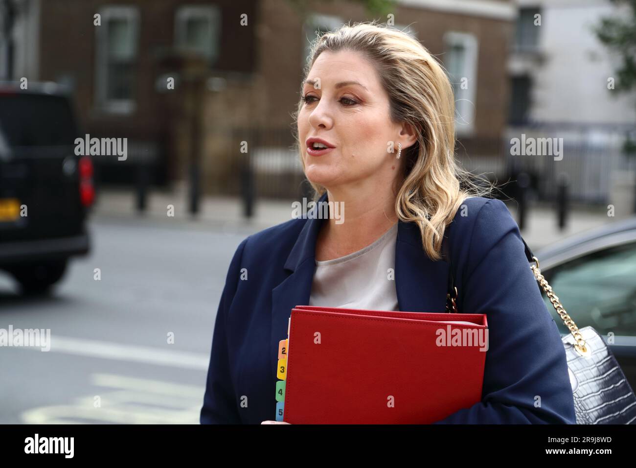 London, UK. 27th June, 2023. Penny Mordaunt, Leader of the House of Commons arrives for the Cabinet Meeting Downing Street No 10. Credit: Uwe Deffner/Alamy Live News Stock Photo