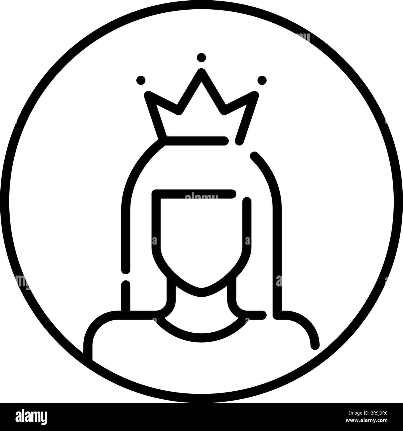 Premium user avatar. Woman with crown on her head. Pixel perfect ...