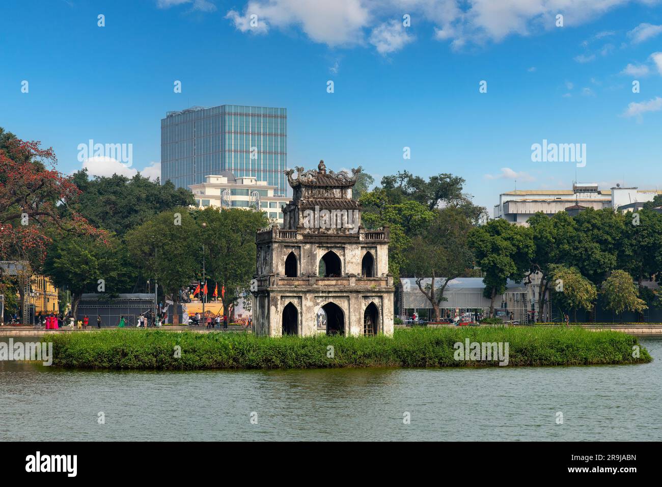 Hanoi, Vietnam-April 2023; View of the Thap Rua or Turtle Tower or ...