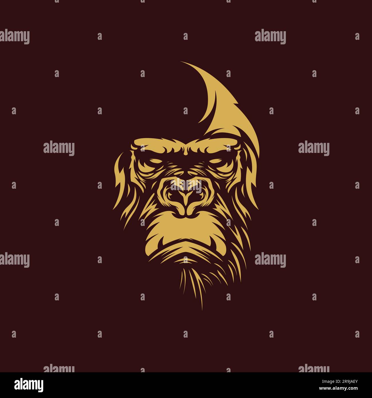 Gorilla Face Vector. Monkey Vector Illustration Stock Vector