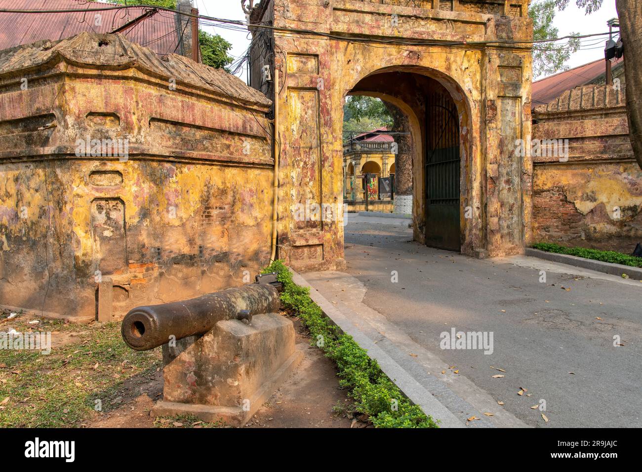 Hanoi, Vietnam-March 2023; View of one of the entrance gates of the The Imperial Citadel of Thang Long from the year 1011 during the Ly dynasty. Stock Photo