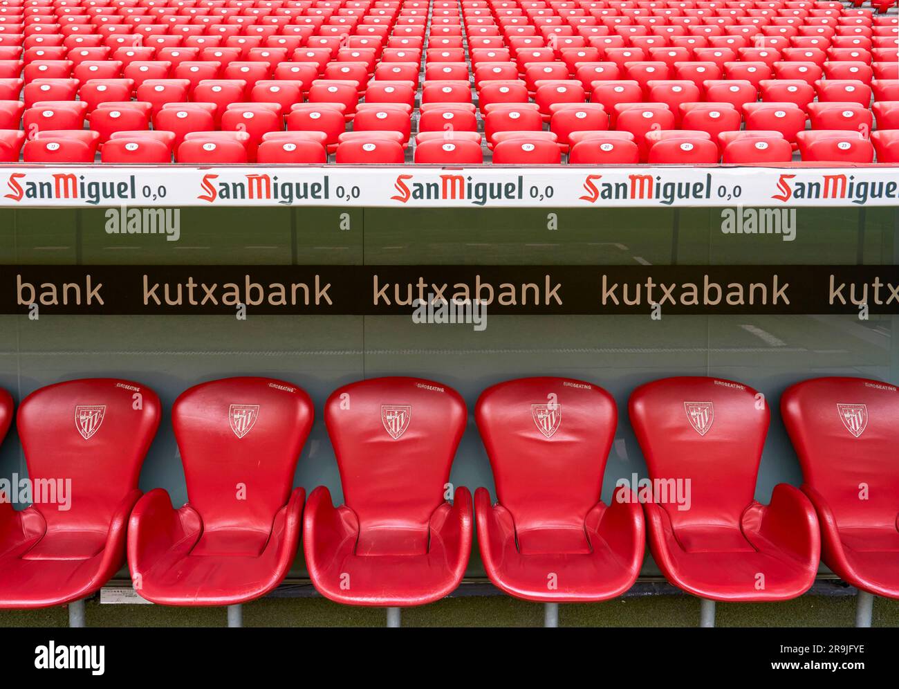 Teams bench at San Mames arena - the official home ground of FC ...