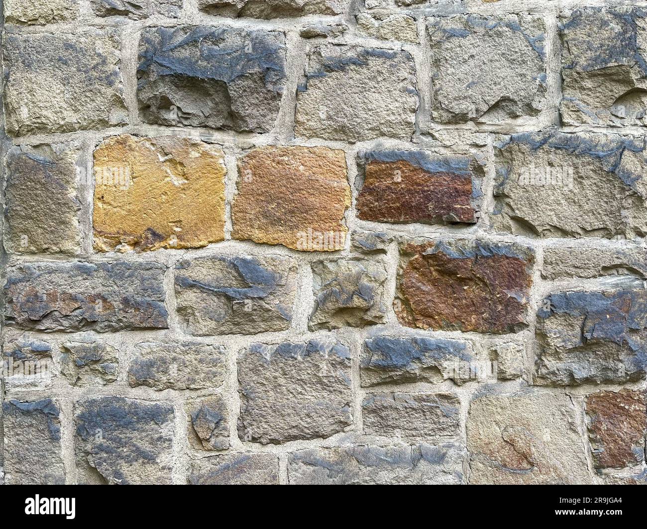 Close Up Stone Wall Texture with big bricks on ancient historic church ...