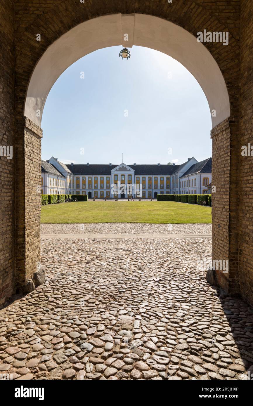 View through the gatehouse at Augustenborg palace, Als, Denmark Stock ...