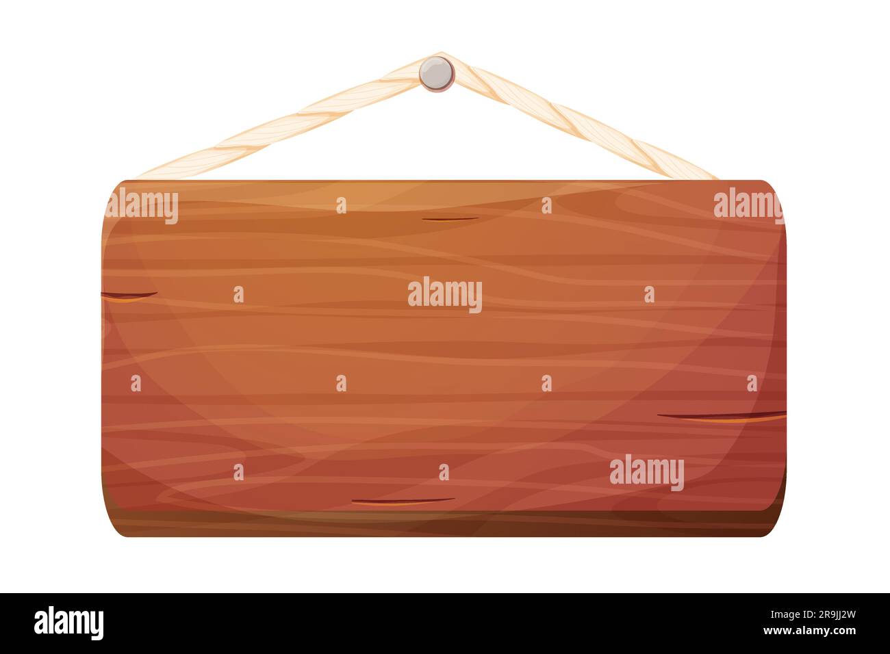 Wooden plank, frame game ui asset textured piece of board, button with ...