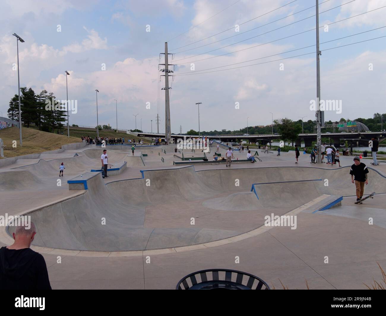 Des Moines, Iowa June 24, 2023 Lauridsen Skatepark the largest