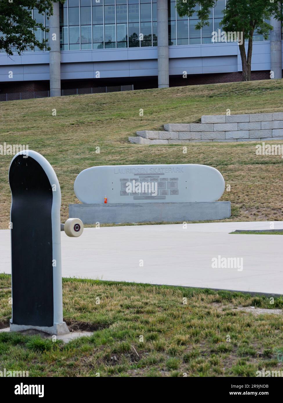 Des Moines, Iowa June 24, 2023 Lauridsen Skatepark the largest