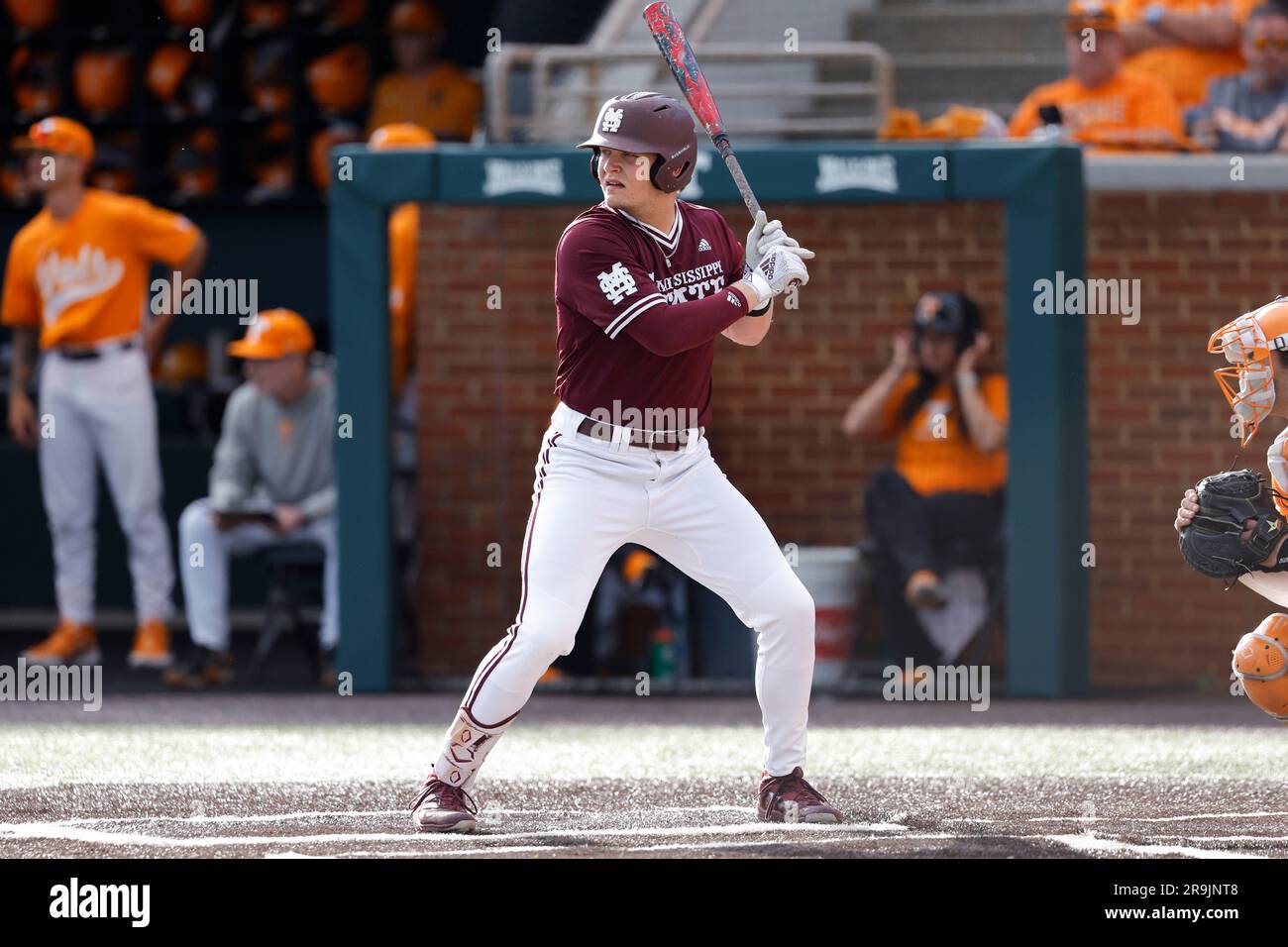 Mississippi State Bulldogs first baseman Hunter Hines (44) at bat