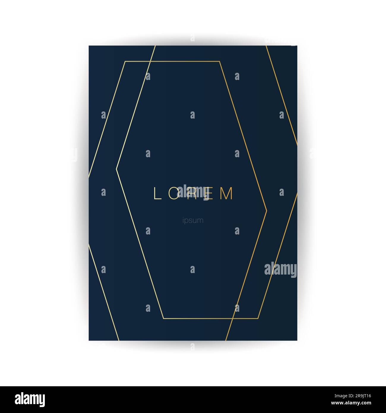 Golden Geometric Frame, Lines Pattern Minimalist Geometrical Art Deco