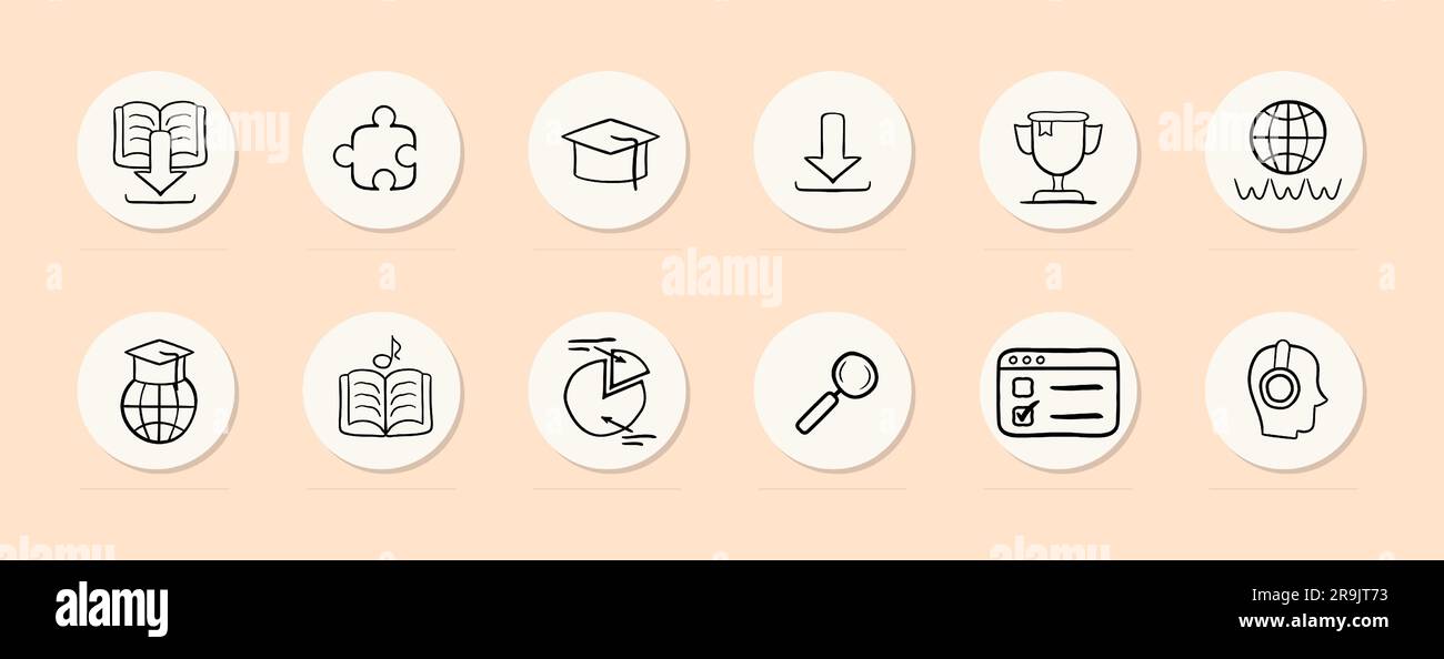 Online Learning Icon. E-learning, virtual education, distance learning, online courses, digital classrooms. Vector line icon for Business Stock Vector
