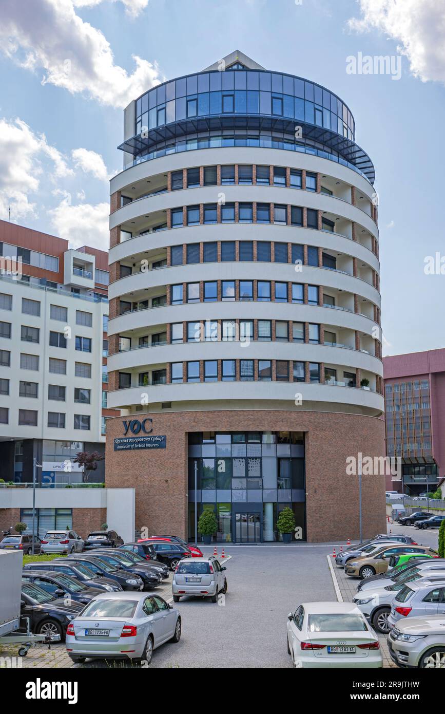 Belgrade, Serbia - June 19, 2023: Association of Serbian Insurers Nonprofit Organization Office Building at New Belgrade. Stock Photo