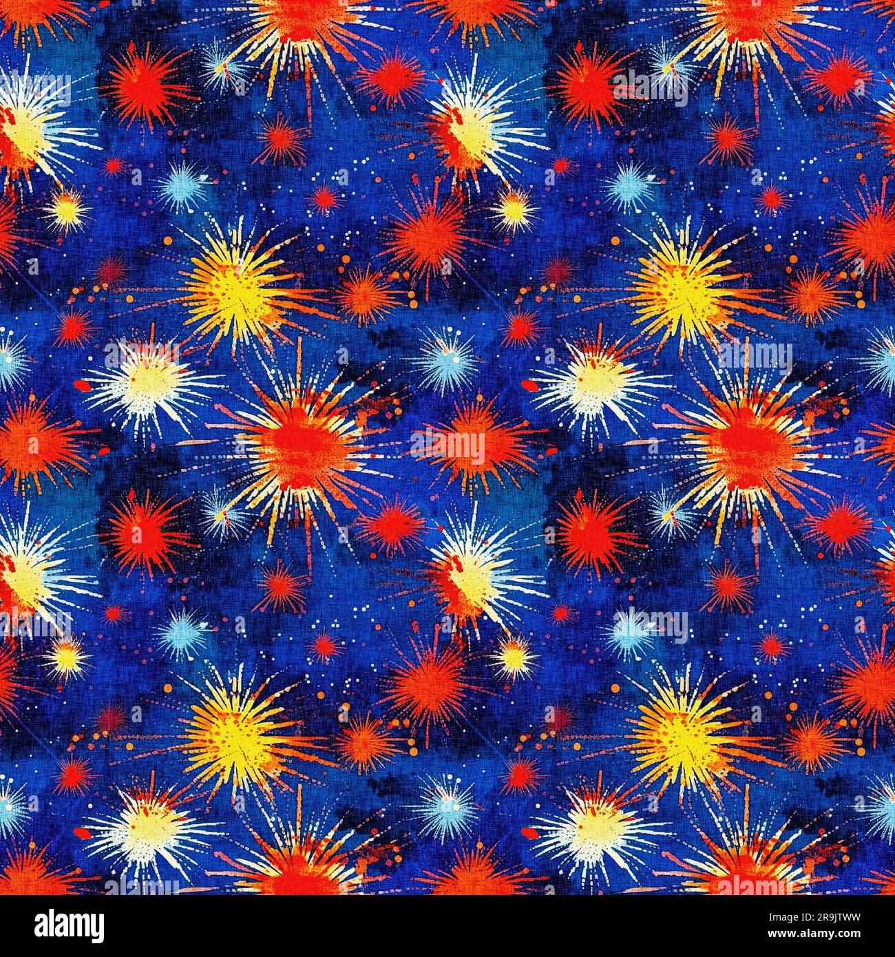 Seamless 4th of July independence day pattern in traditional red, white and blue colors. Modern usa stylish print for holiday decor, summer liberty Stock Photo