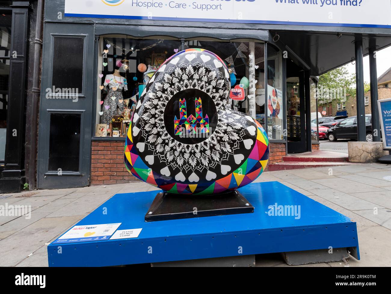 St Barnabas Heart Trail painted heart, Heart of the city, High Street