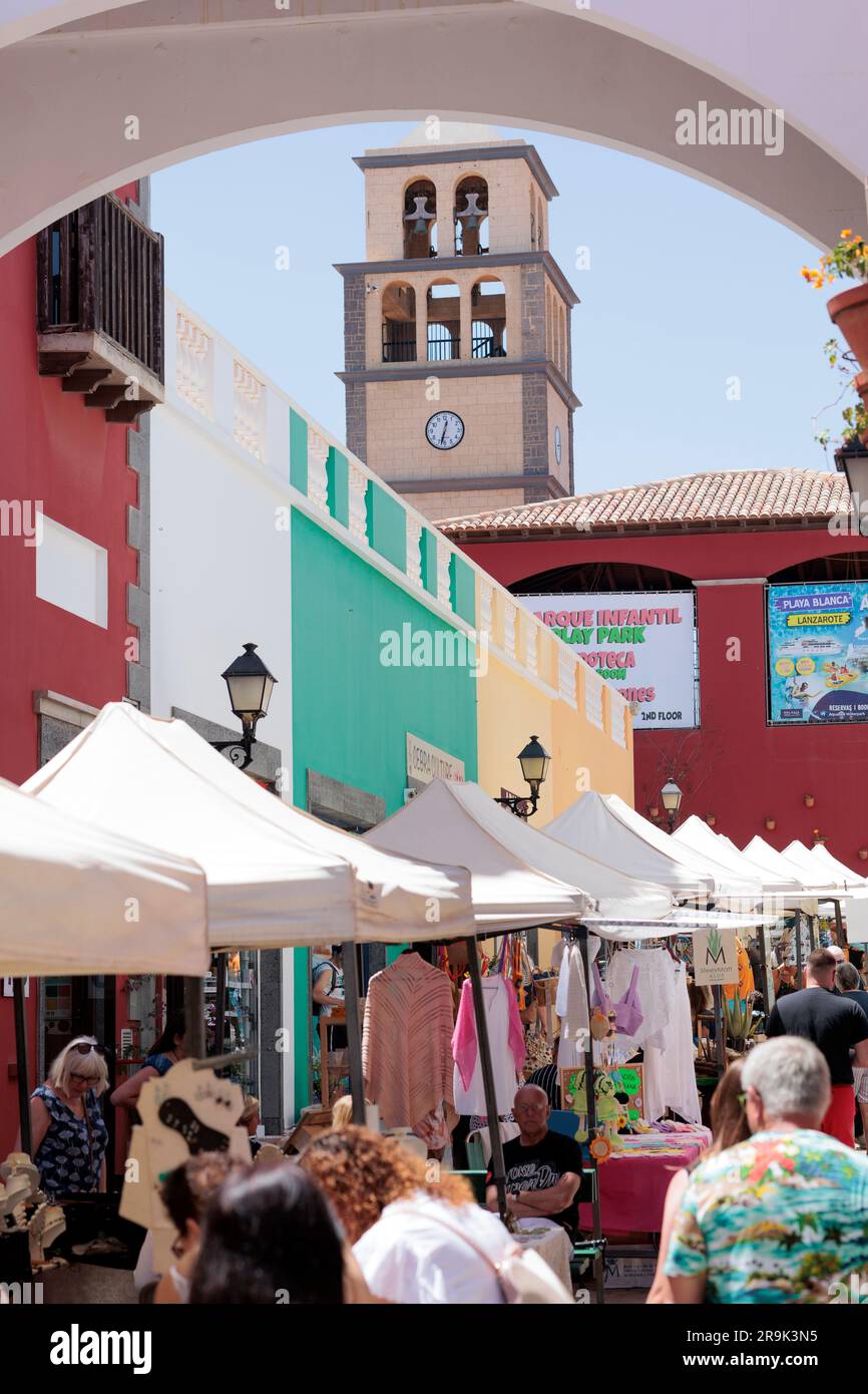 Artisan craft market at El Campanario Corralejo Fuerteventura Canary Islands Spain Stock Photo