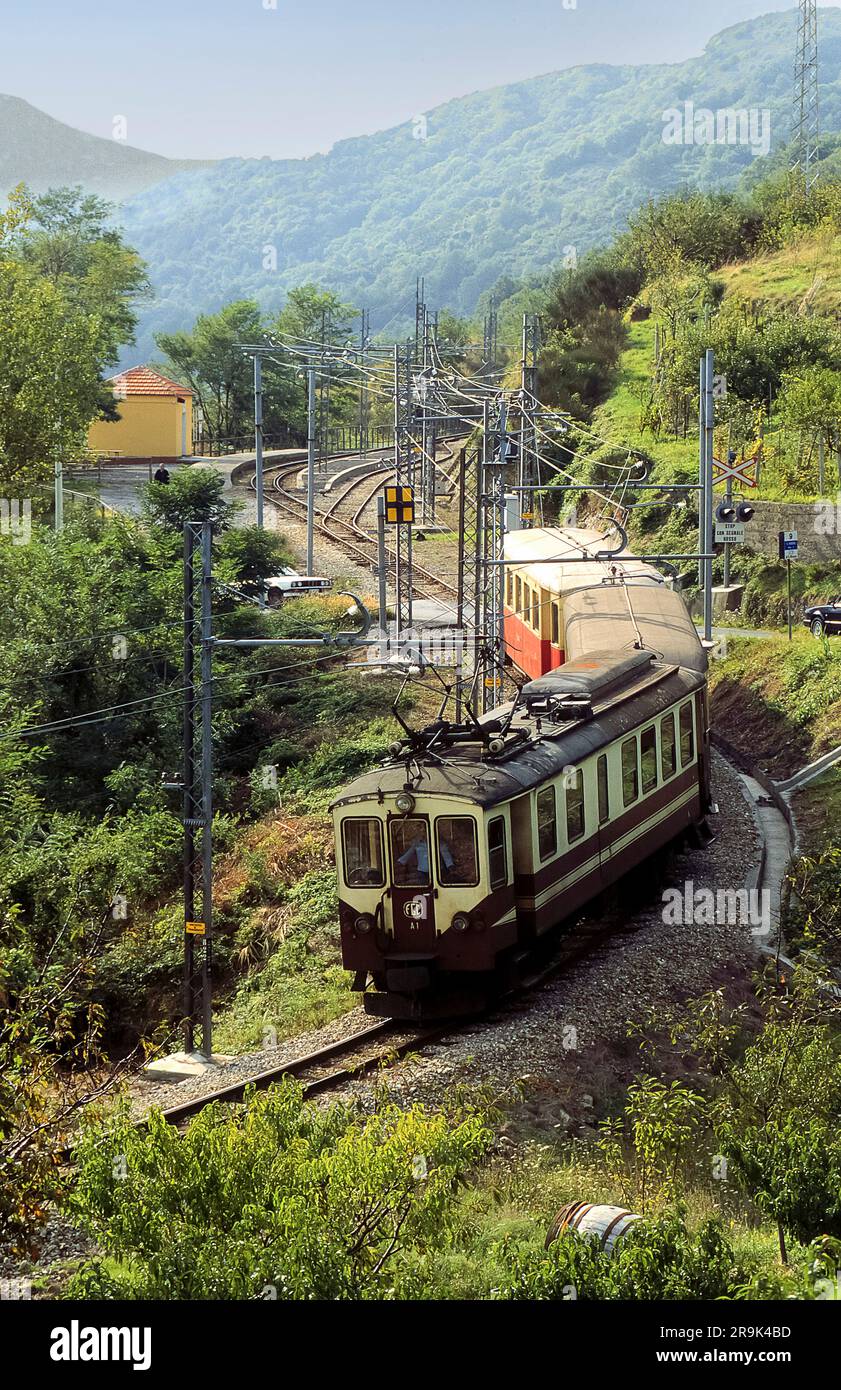 Italy  Liguria  Historic train Genova - Casella Stock Photo