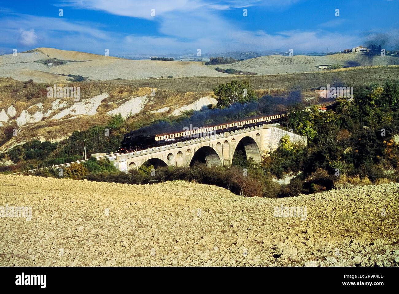 Italy Tuscany Railroad of Val D'Orcia near Monte Amiata Stock Photo