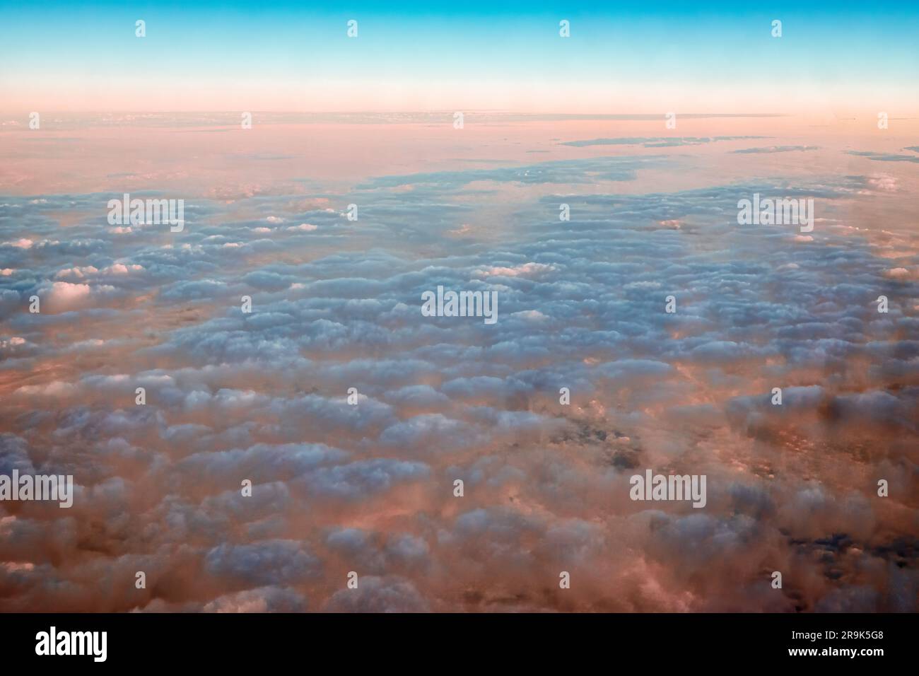 Clouds over Pacific Ocean at sunset. Stock Photo