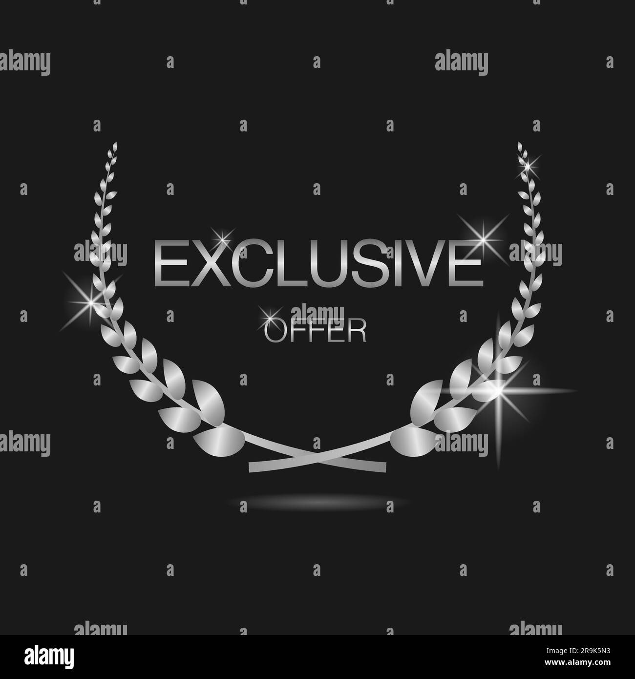 Exclusive offer silver laurel wreath label Stock Vector Image & Art - Alamy