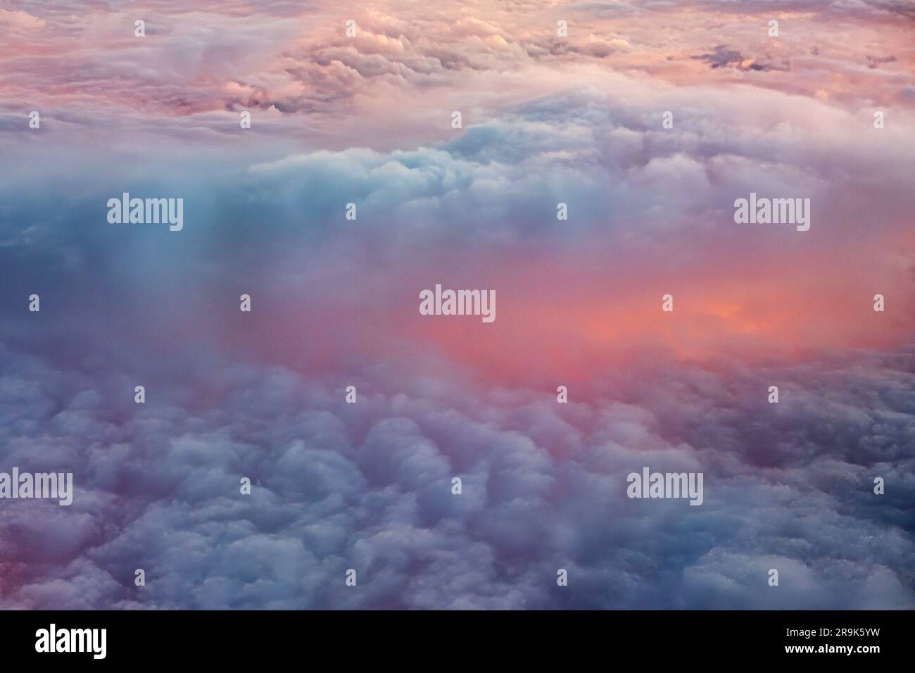 Clouds over Pacific Ocean at sunset. Stock Photo