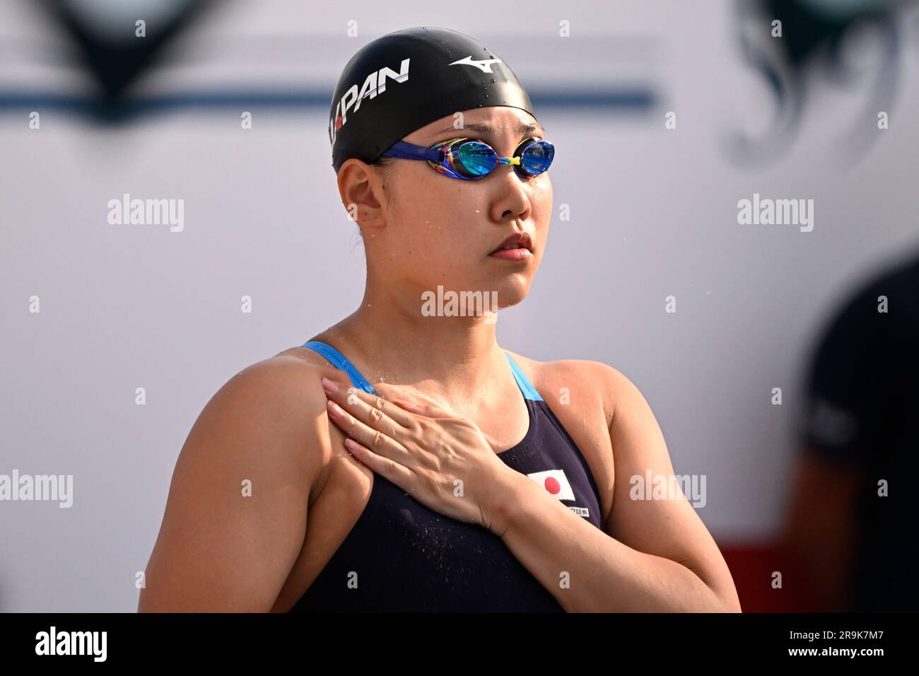 Rio Shirai of Japan prepares to compete in the 100m Backstroke Women