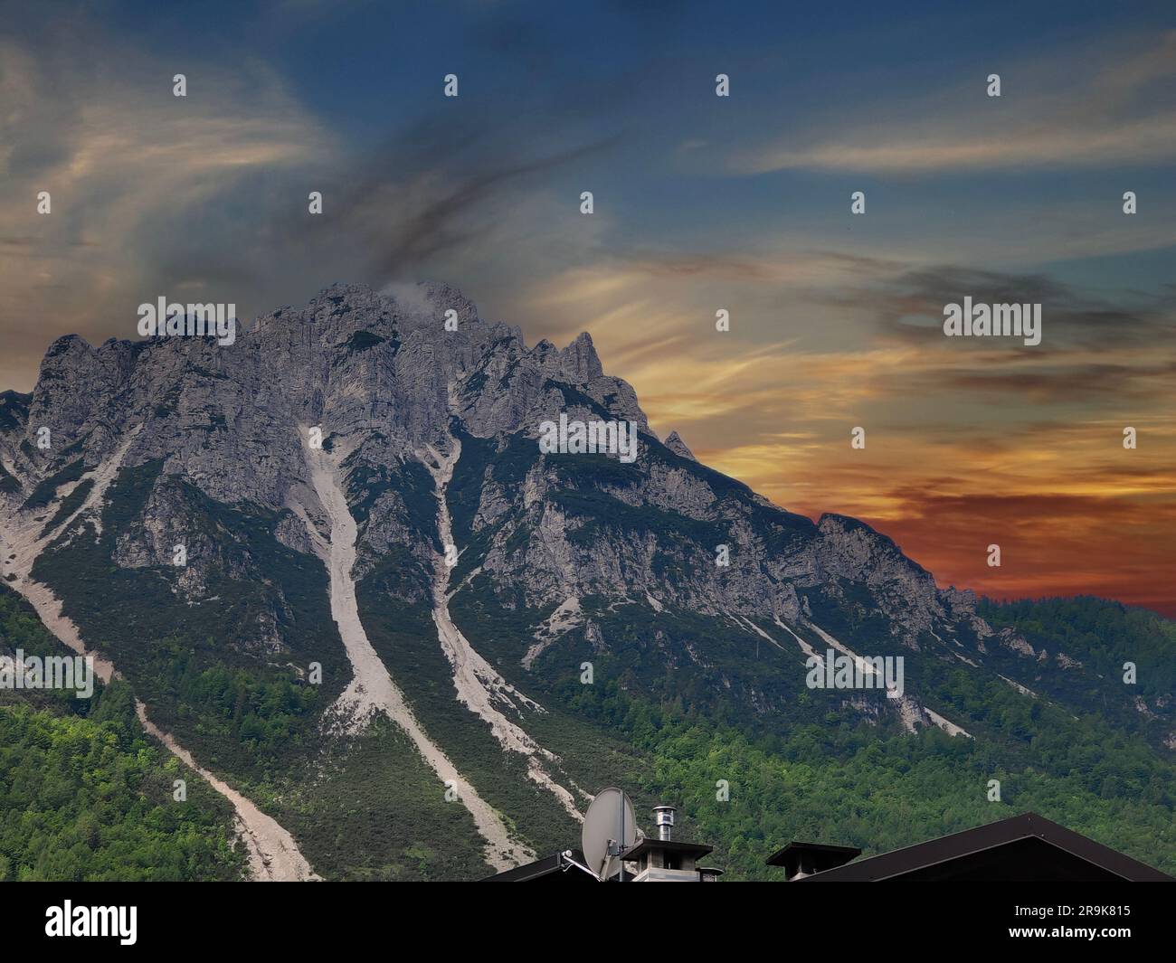 Dolomites mountains in the north of Italy at sunset Stock Photo - Alamy