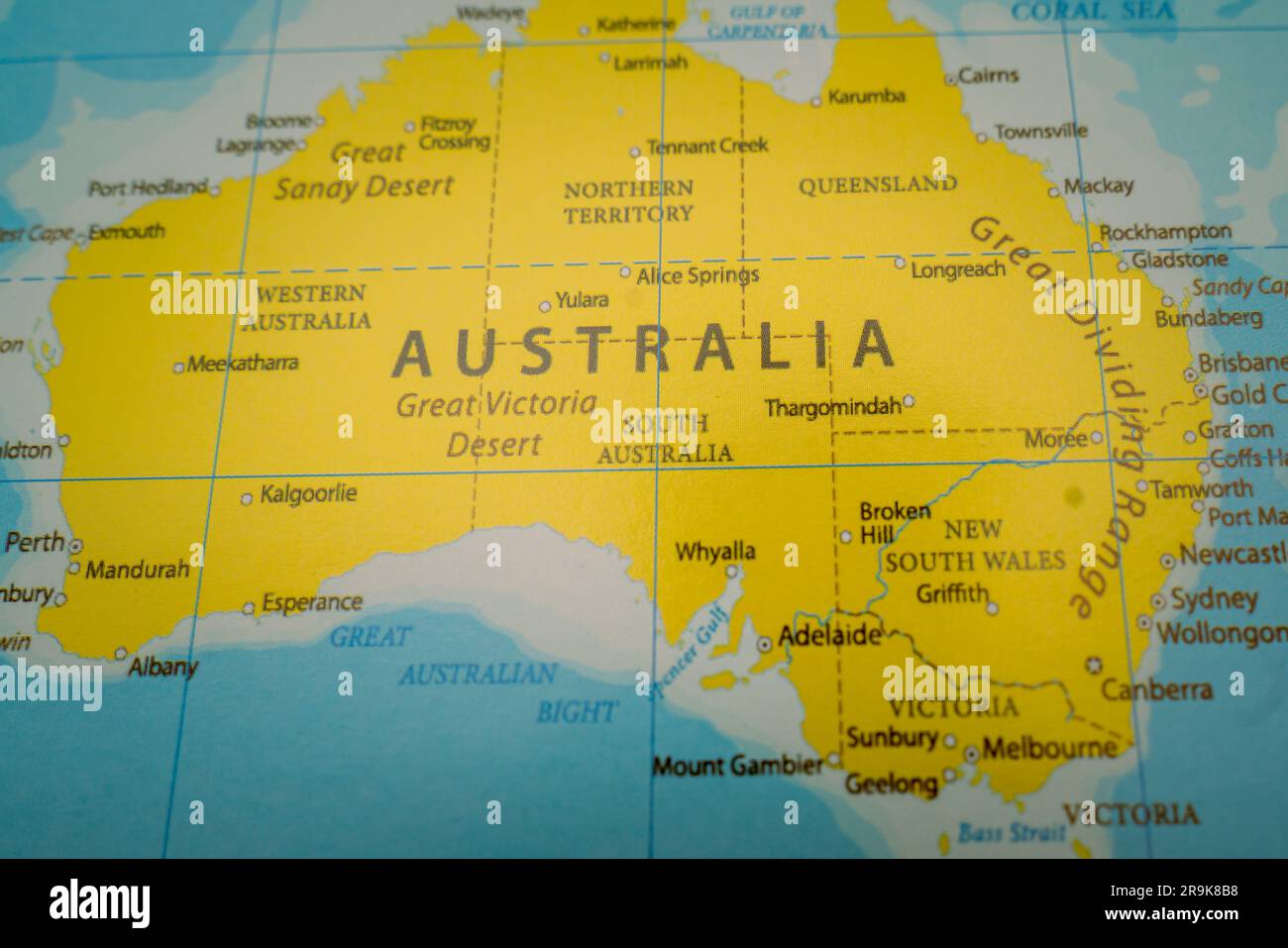 Australia on world map Stock Photo - Alamy