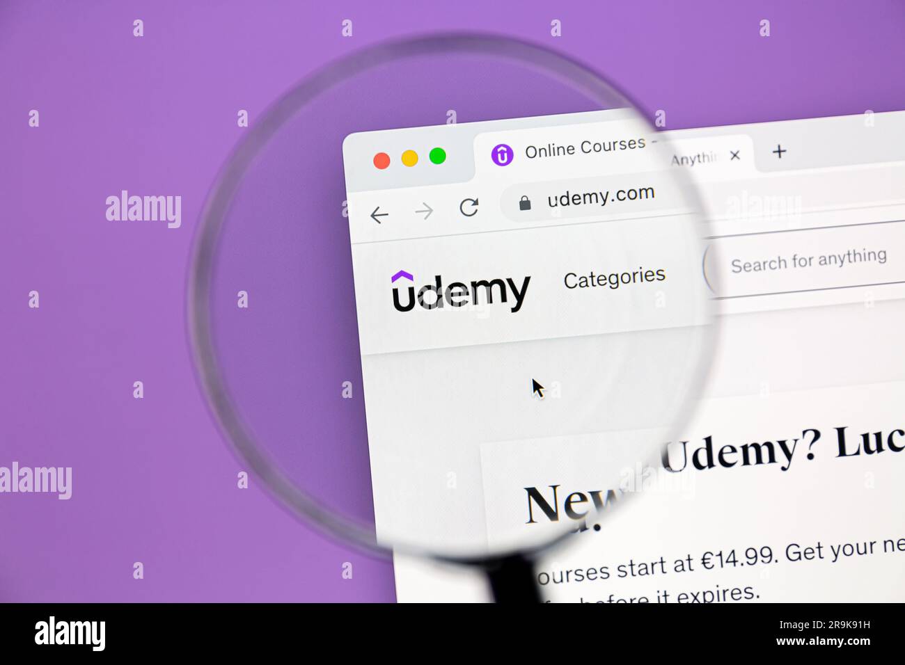 Ostersund, Sweden - Feb 6, 2023: Udemy website.Udemy, Inc. is an education technology company that provides an online learning and teaching platform. Stock Photo