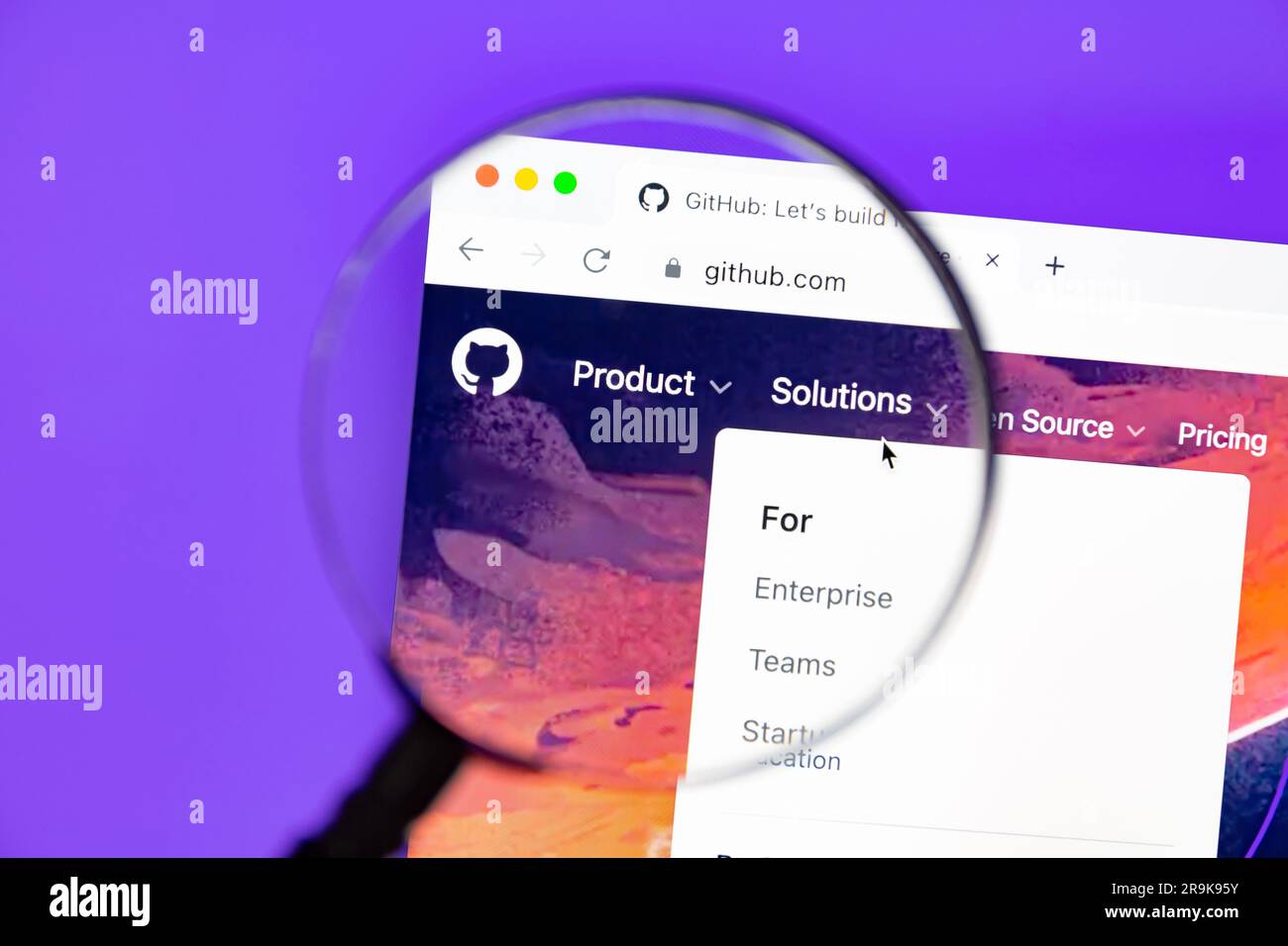 Ostersund, Sweden - Mars 2 2023: Github website. GitHub is an Internet hosting service for software development and version control using Git. Stock Photo