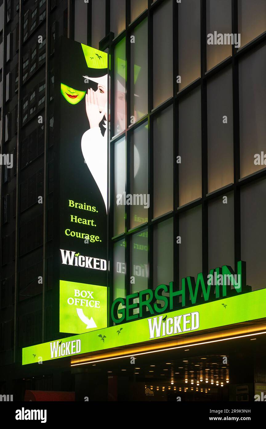 Wicked the musical at the Gershwin Theatre in Manhattan NYC Stock Photo
