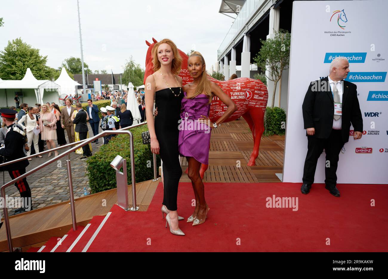 Aachen, Germany. 27th June, 2023. Model Anna Ermakova and her mother