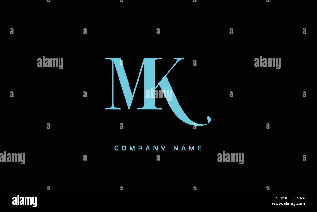 KM, MK Abstract Letters Logo Monogram Stock Vector
